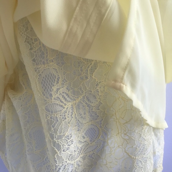 CHIC by Jacob Yellow Flowy Tank Lace Blouse Set - Picture 5 of 16